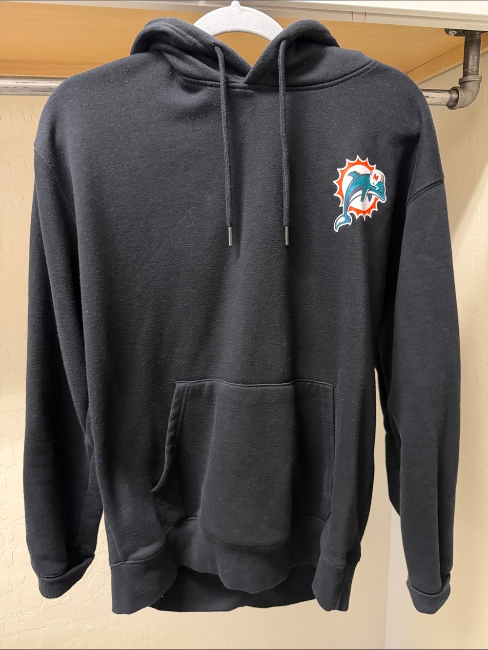 NFL Black Hoodie with Teal & Orange Dolphins Logo